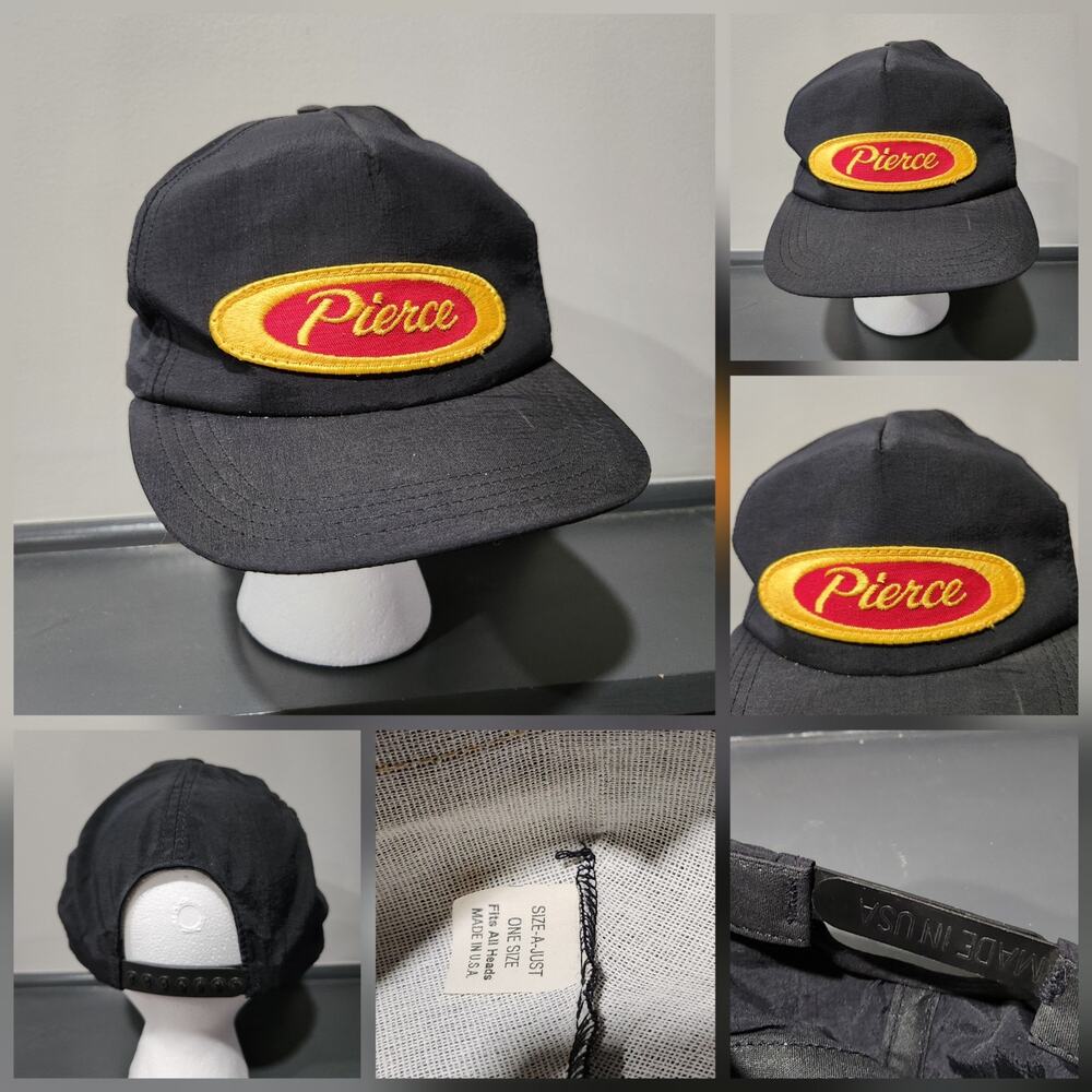 VTG Pierce‎ Fire Truck Manufacturing Trucker Snapback Hat Cap USA Made OSFA